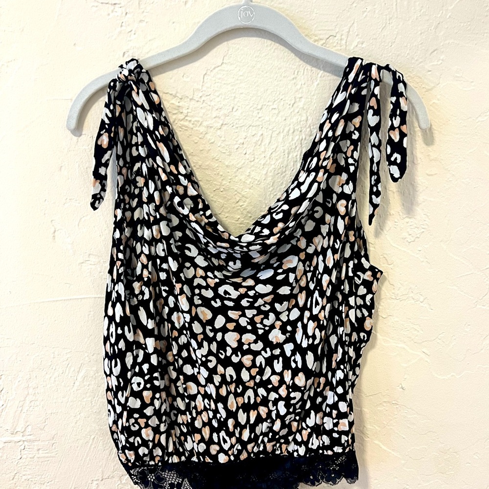 Free People Bare It All Tank Bodysuit in Black Combo